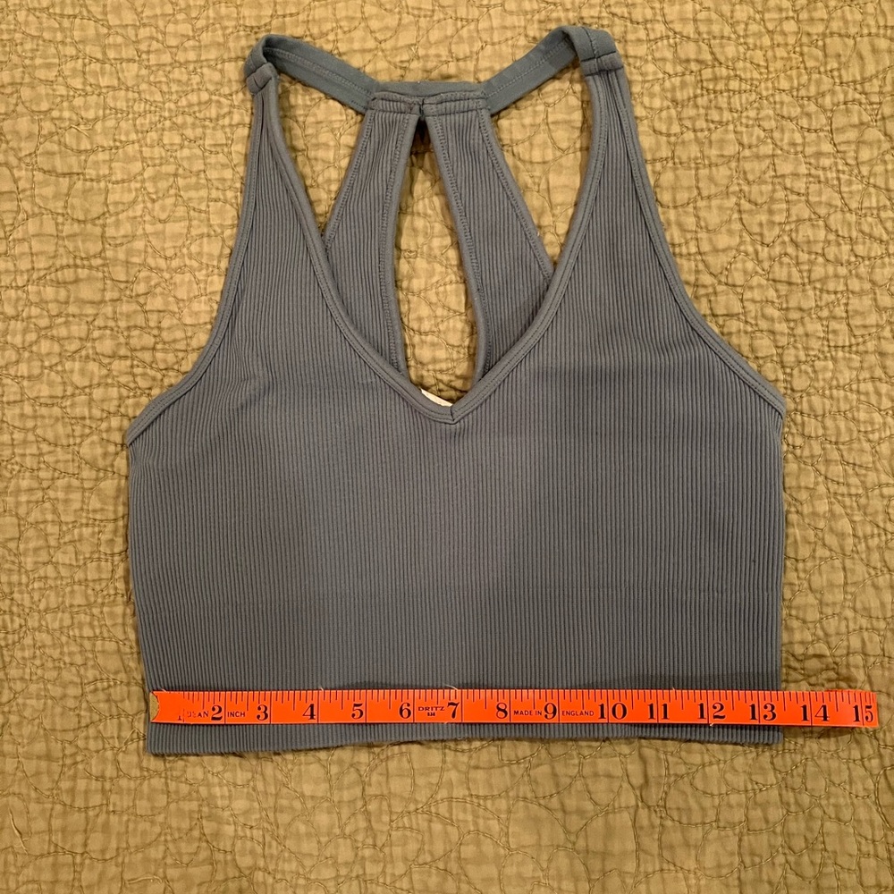 🎉 3/$15 Ribbed V-Neck Racerback Bralette - Blue XL - Picture 7 of 8